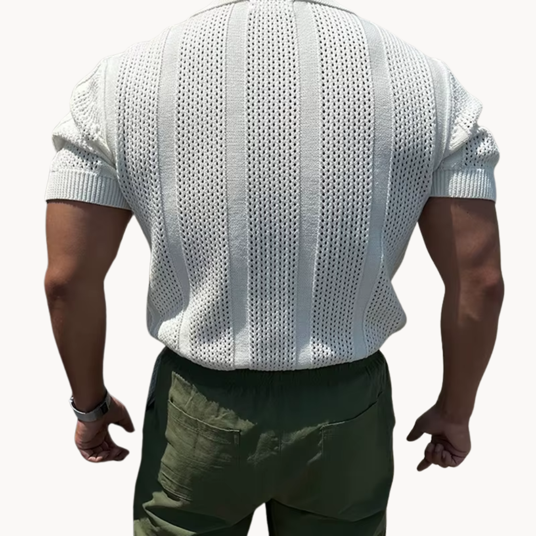 Ethan | Breathable Mesh Shirt | Open Collar Design | Lightweight Comfort 5