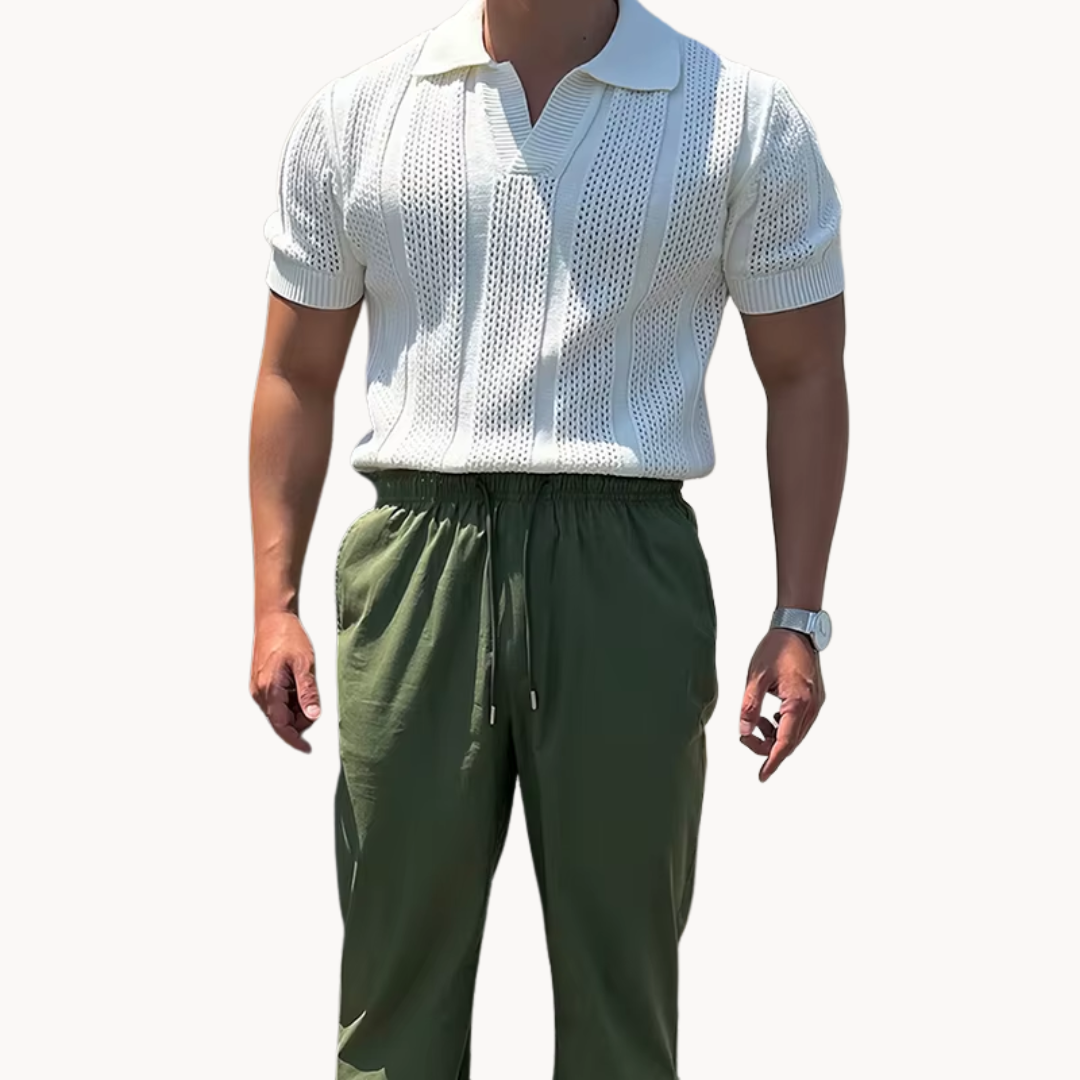 Ethan | Breathable Mesh Shirt | Open Collar Design | Lightweight Comfort 6