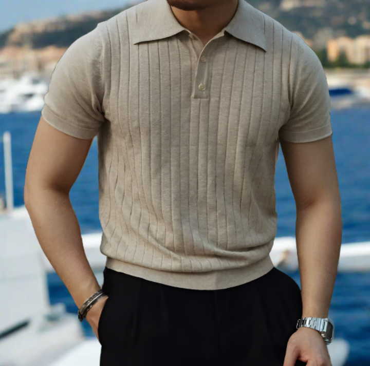 Ethan | Breathable Polo Shirt | Striped Design | Durable Fabric Blend 0