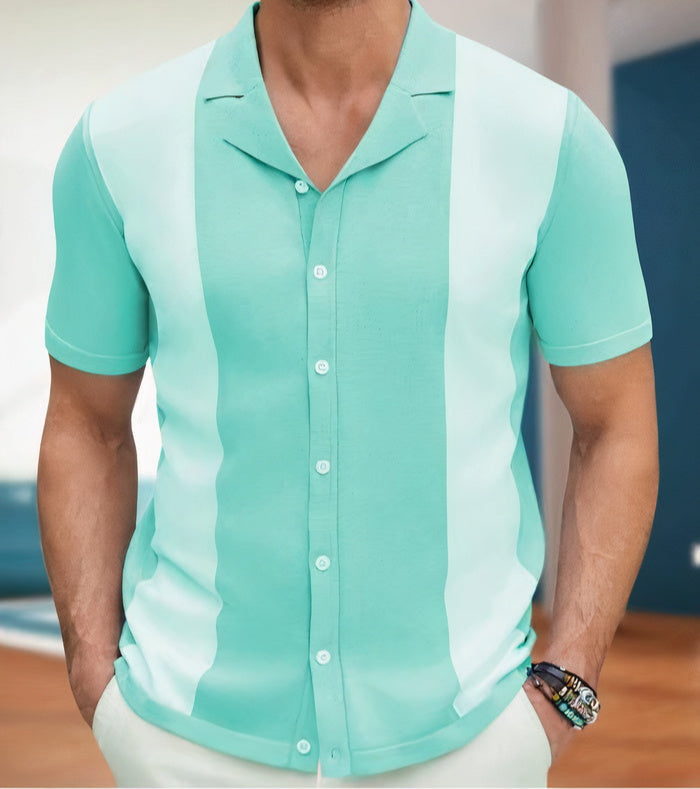 Ethan | Mens Knit Shirt | Short Sleeve Knit Top | Comfortable Knit Fabric 1