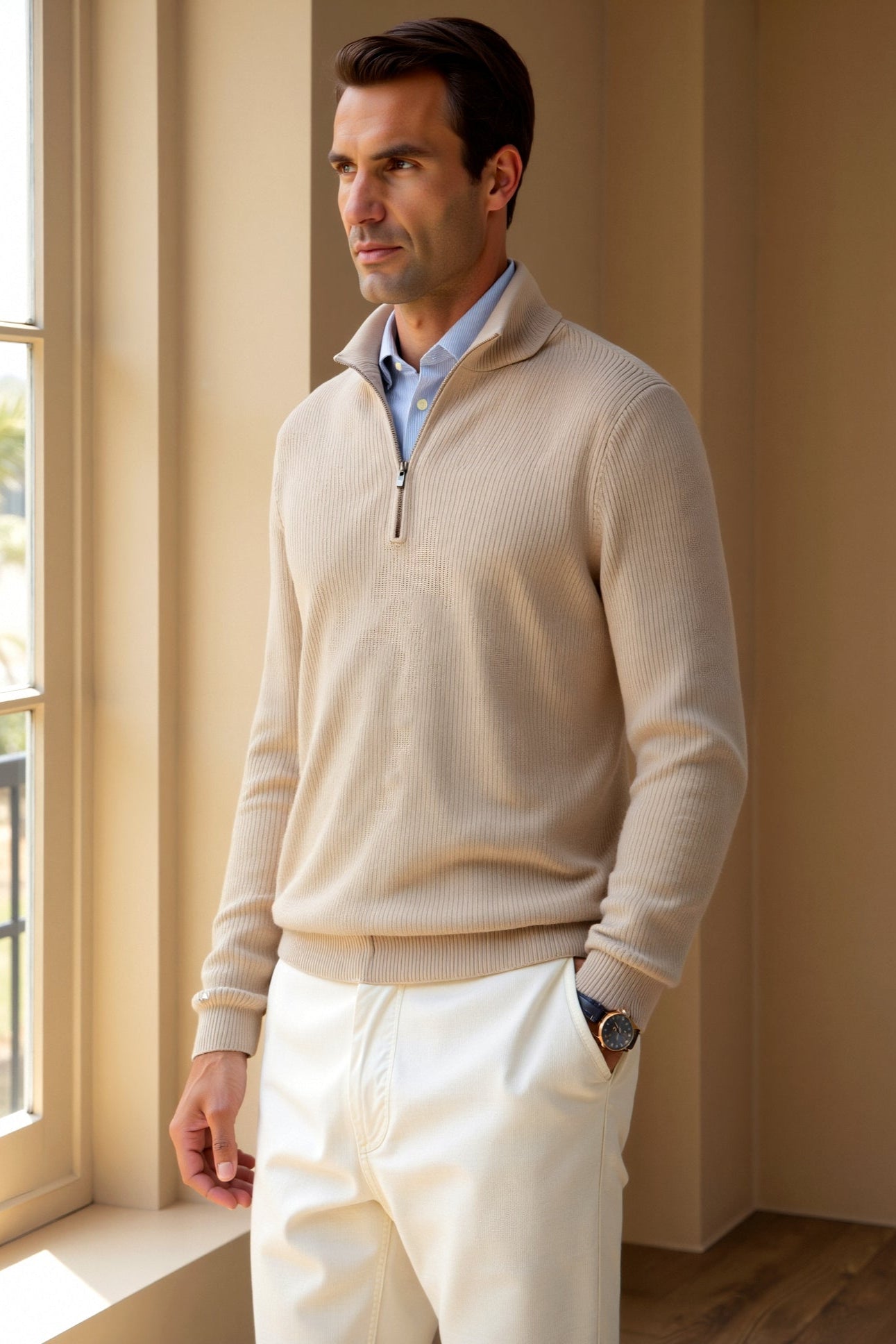 Ethan | Quarter Zip Sweater | Knitted Wool | Classic Design 1
