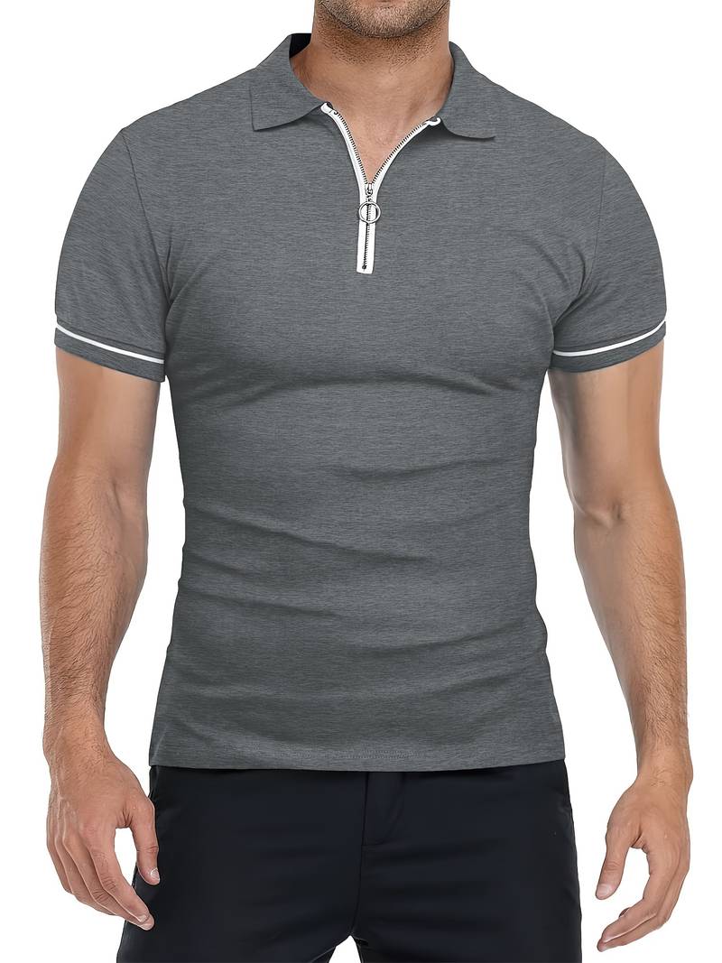 Ethan | Slim Fit Polo Shirt | Breathable Fabric | Zipper Neck Design 7