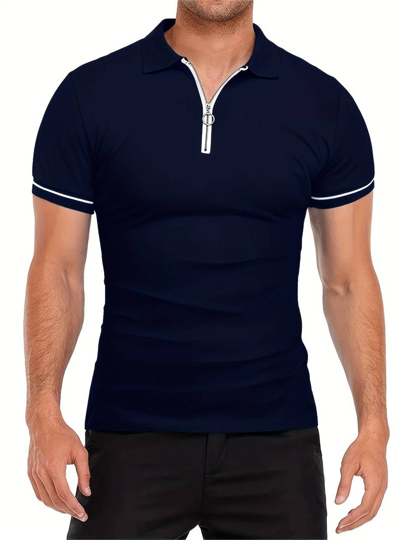 Ethan | Slim Fit Polo Shirt | Breathable Fabric | Zipper Neck Design 8