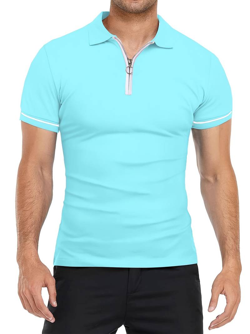 Ethan | Slim Fit Polo Shirt | Breathable Fabric | Zipper Neck Design 9