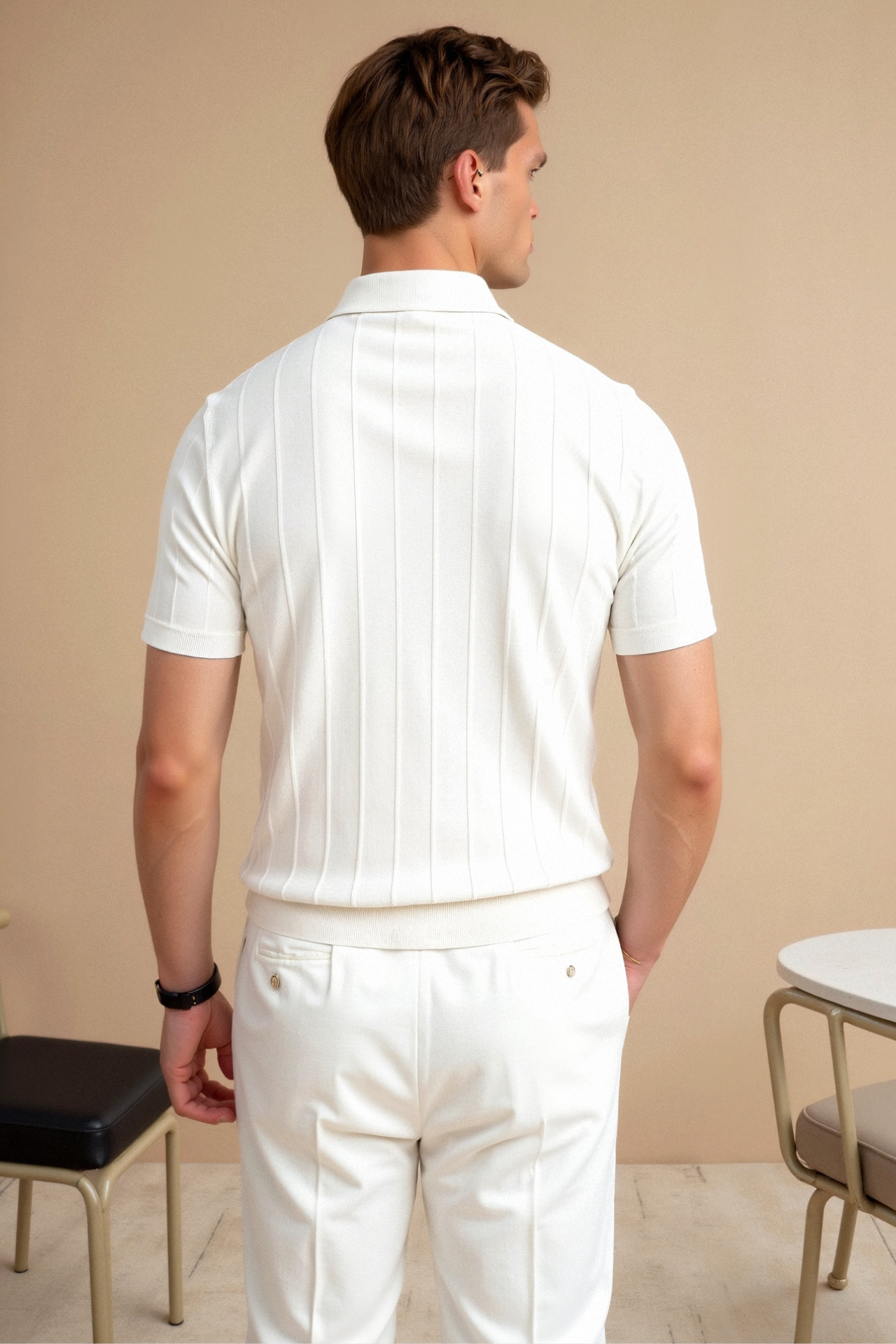 Ethan | Slim Fit Polo | Vertical Stripe Design | Comfortable Fabric Blend 2