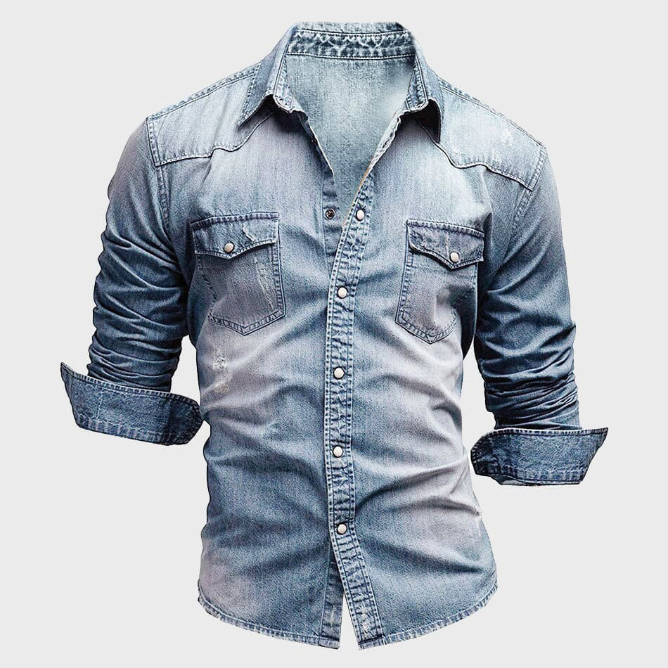 Ethan | Structured Collar Shirt | Adjustable Fit Shirt | Denim Blend Shirt 2