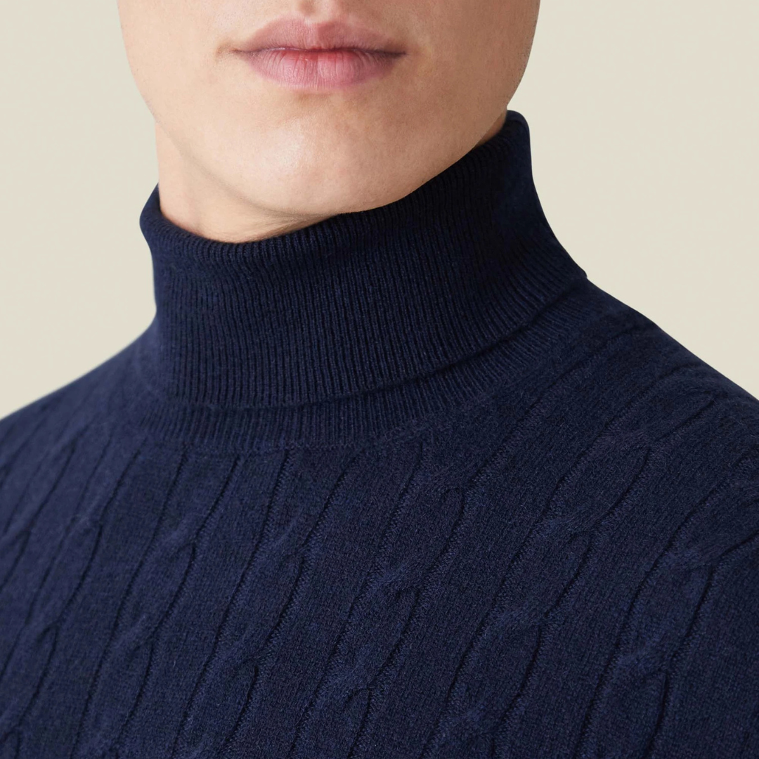Ethan | Turtleneck Sweater | Cable Knit Design | Athletic Comfort 2