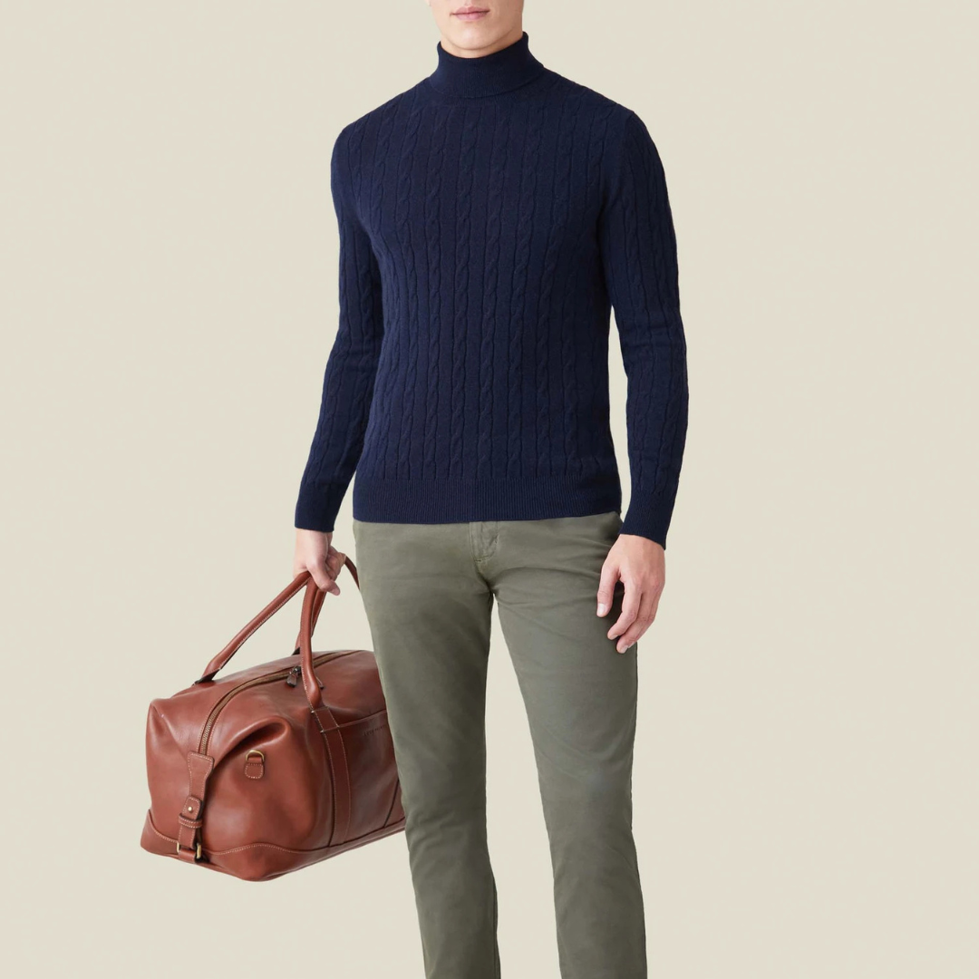 Ethan | Turtleneck Sweater | Cable Knit Design | Athletic Comfort 3