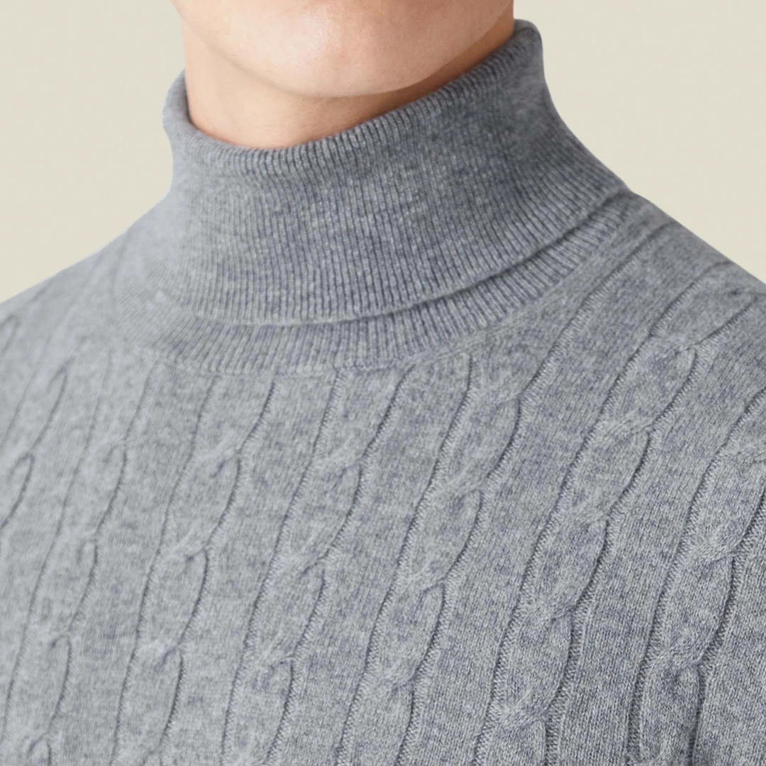 Ethan | Turtleneck Sweater | Cable Knit Design | Athletic Comfort 5