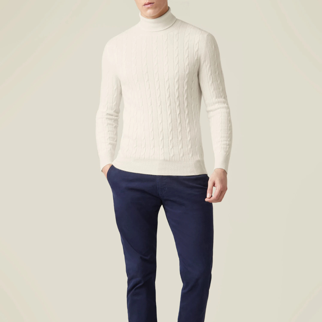 Ethan | Turtleneck Sweater | Cable Knit Design | Athletic Comfort 8