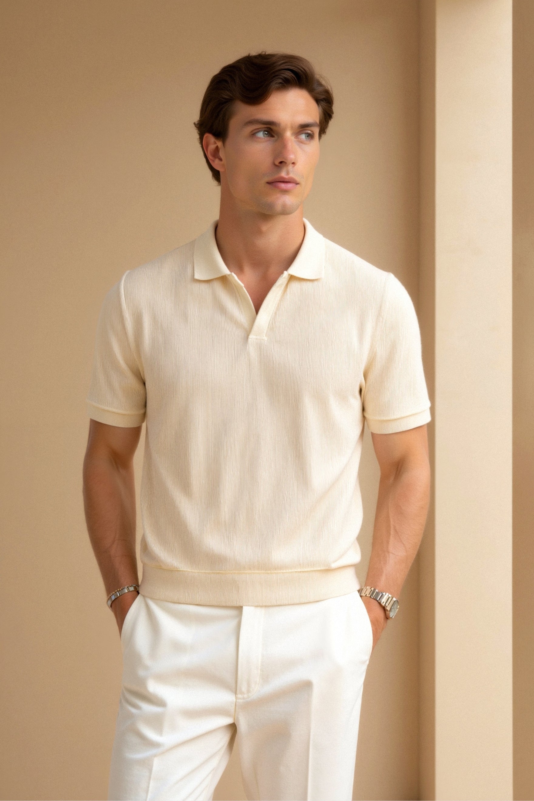 Ethan | V-neck Polo Shirt | Structured Fit | Ribbed Collar 1