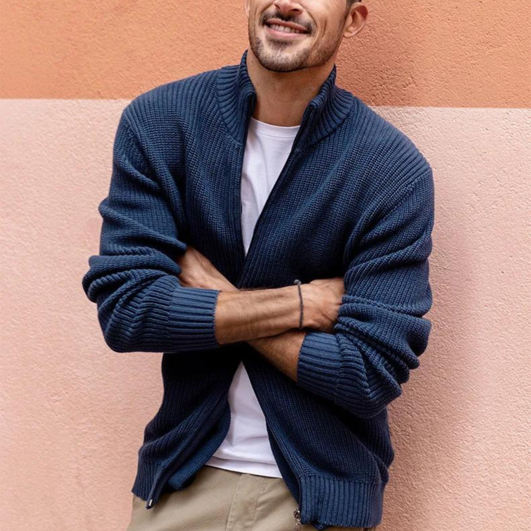 Ethan | Zip Neck Sweater | Ribbed Texture | Casual Wear 0
