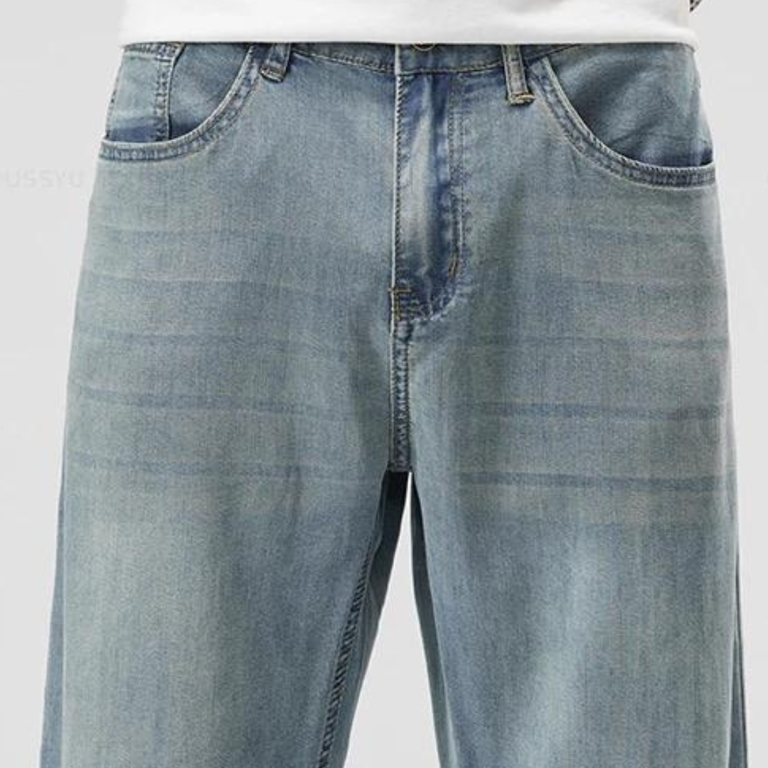 Ethan's Trousers | Relaxed Fit Trousers | Lightweight Denim Blend | Straight Leg Style 2
