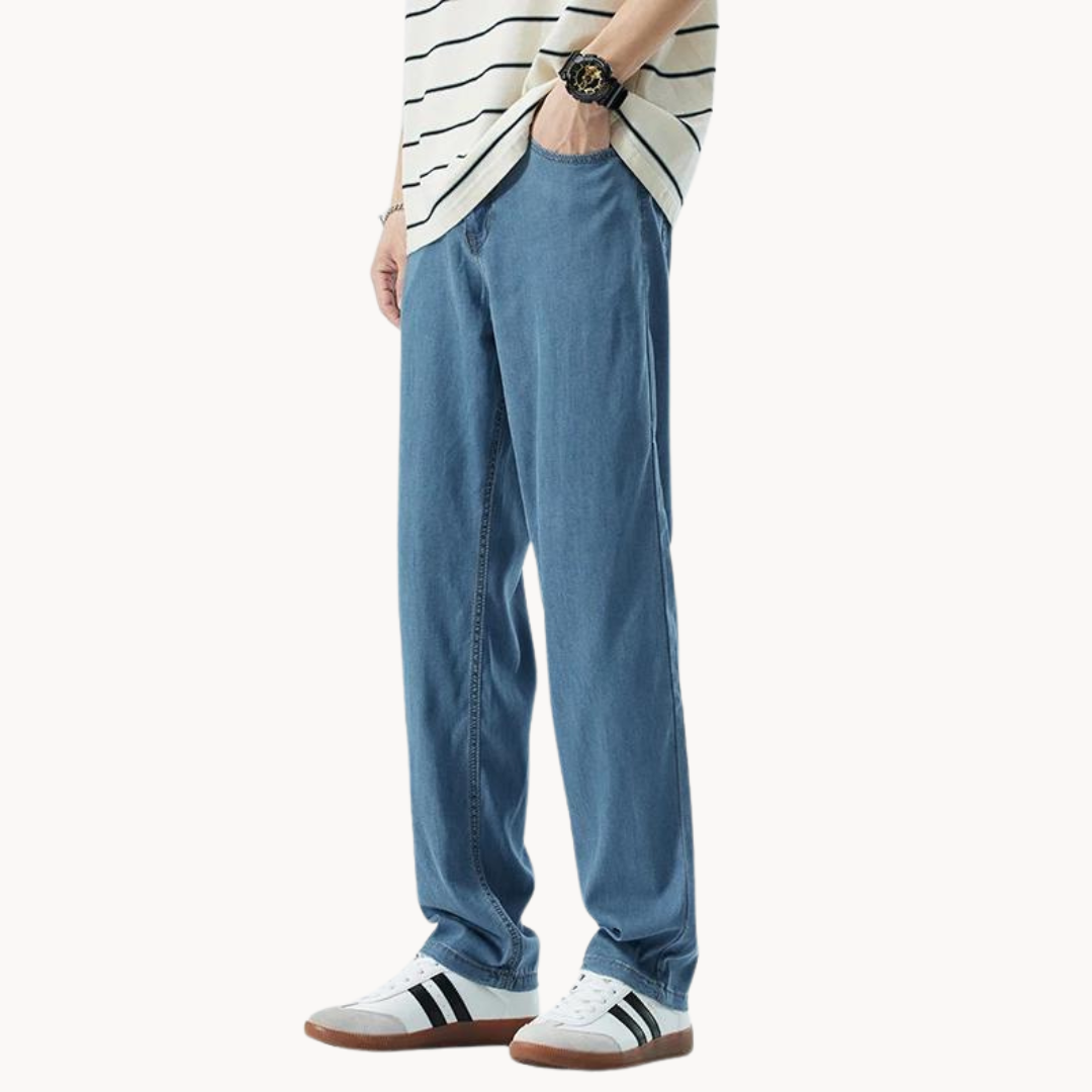 Ethan's Trousers | Relaxed Fit Trousers | Lightweight Denim Blend | Straight Leg Style 3