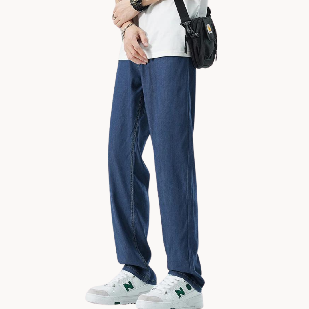 Ethan's Trousers | Relaxed Fit Trousers | Lightweight Denim Blend | Straight Leg Style 5
