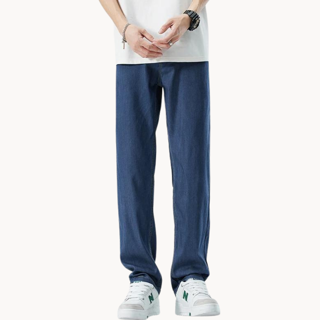Ethan's Trousers | Relaxed Fit Trousers | Lightweight Denim Blend | Straight Leg Style 6