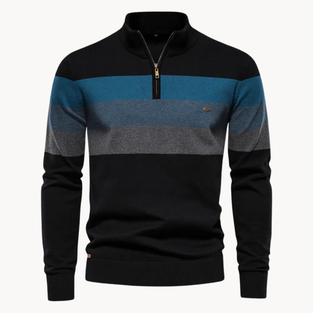 James | Quarter-Zip Sweater | Cotton Blend Sweater | Striped Sweater | Comfortable Sweater 2