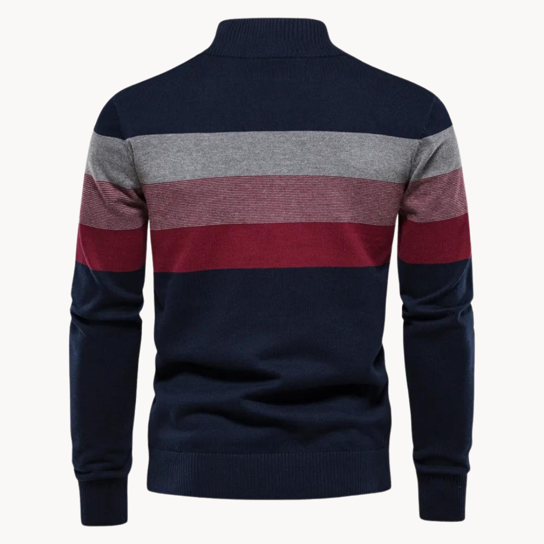 James | Quarter-Zip Sweater | Cotton Blend Sweater | Striped Sweater | Comfortable Sweater 4
