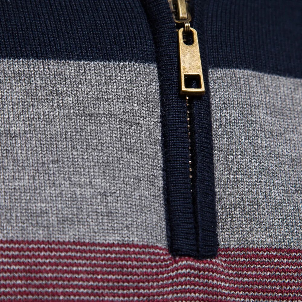 James | Quarter-Zip Sweater | Cotton Blend Sweater | Striped Sweater | Comfortable Sweater 5