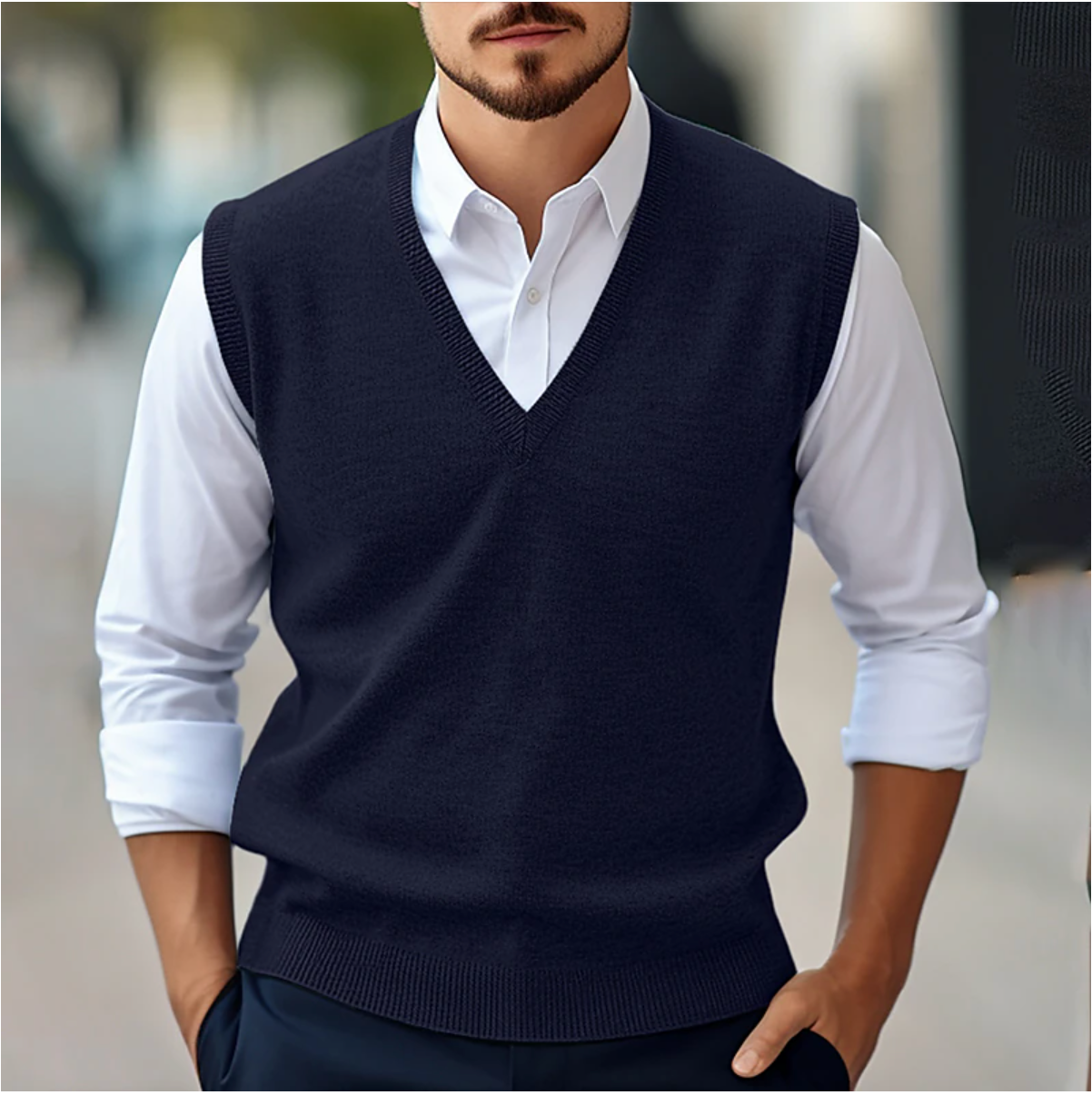 Larry | Mens Sleeveless Cardigan | Sleeveless Sweater | Sleeveless Jumper Mens 2