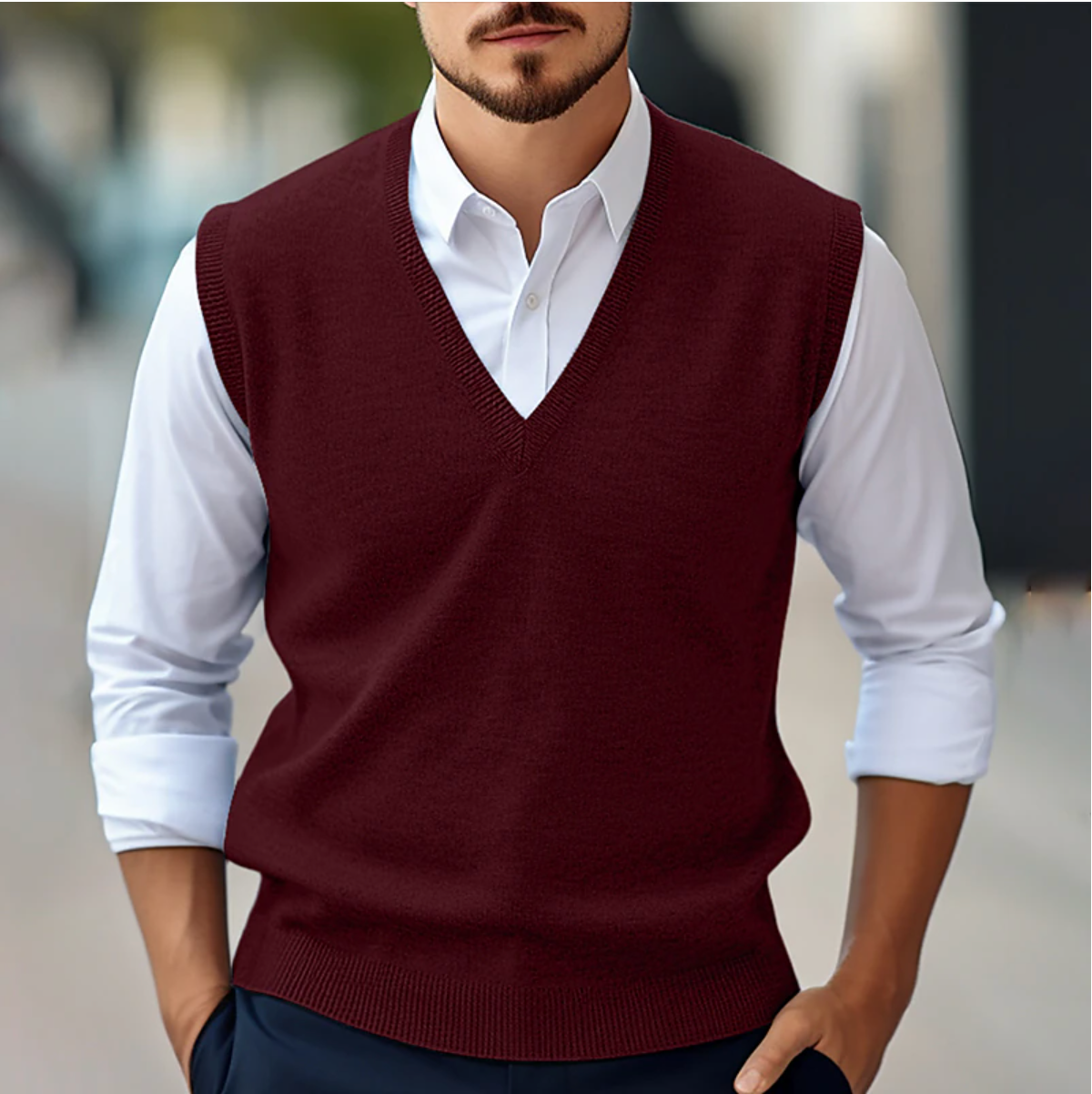 Larry | Mens Sleeveless Cardigan | Sleeveless Sweater | Sleeveless Jumper Mens 3