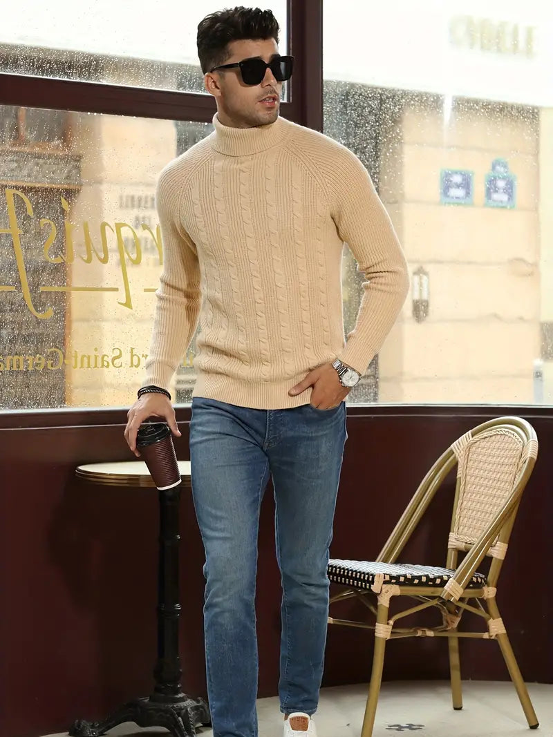Liam | Cable Knit Sweater | Turtleneck Sweater | Warm Knit Sweater 3