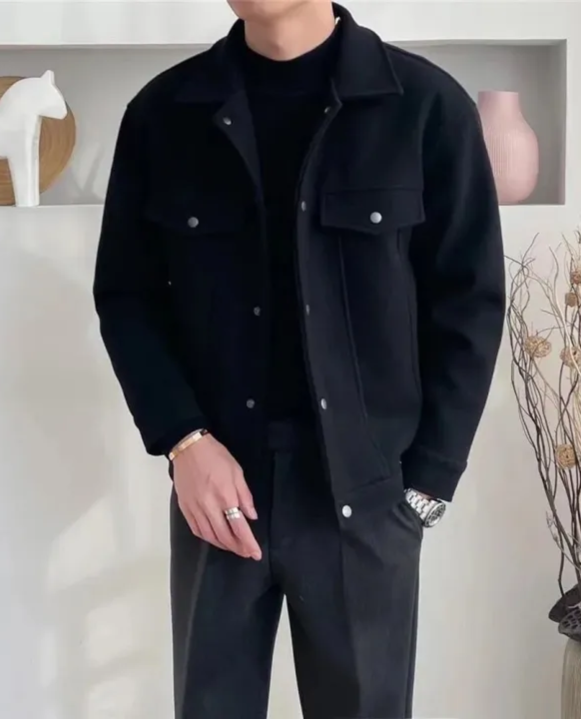 Liam's Essential Wool Overshirt | Mens Wool Overshirt | Woolen Over Shirt | Overshirt Wool 4