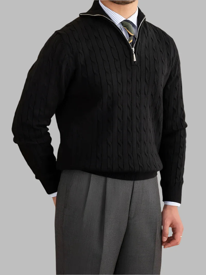 Marco | Cable Knit Sweater | Quarter Zip Sweater | Luxury Knitwear 2