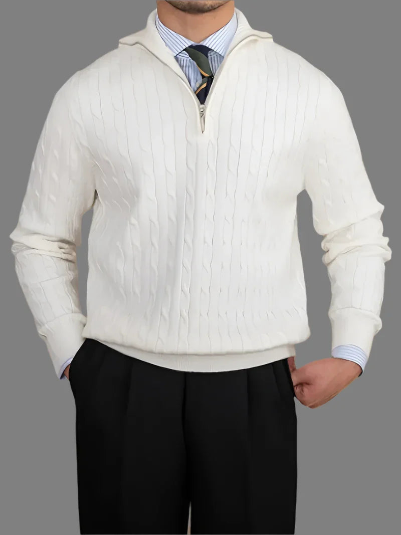 Marco | Cable Knit Sweater | Quarter Zip Sweater | Luxury Knitwear 3