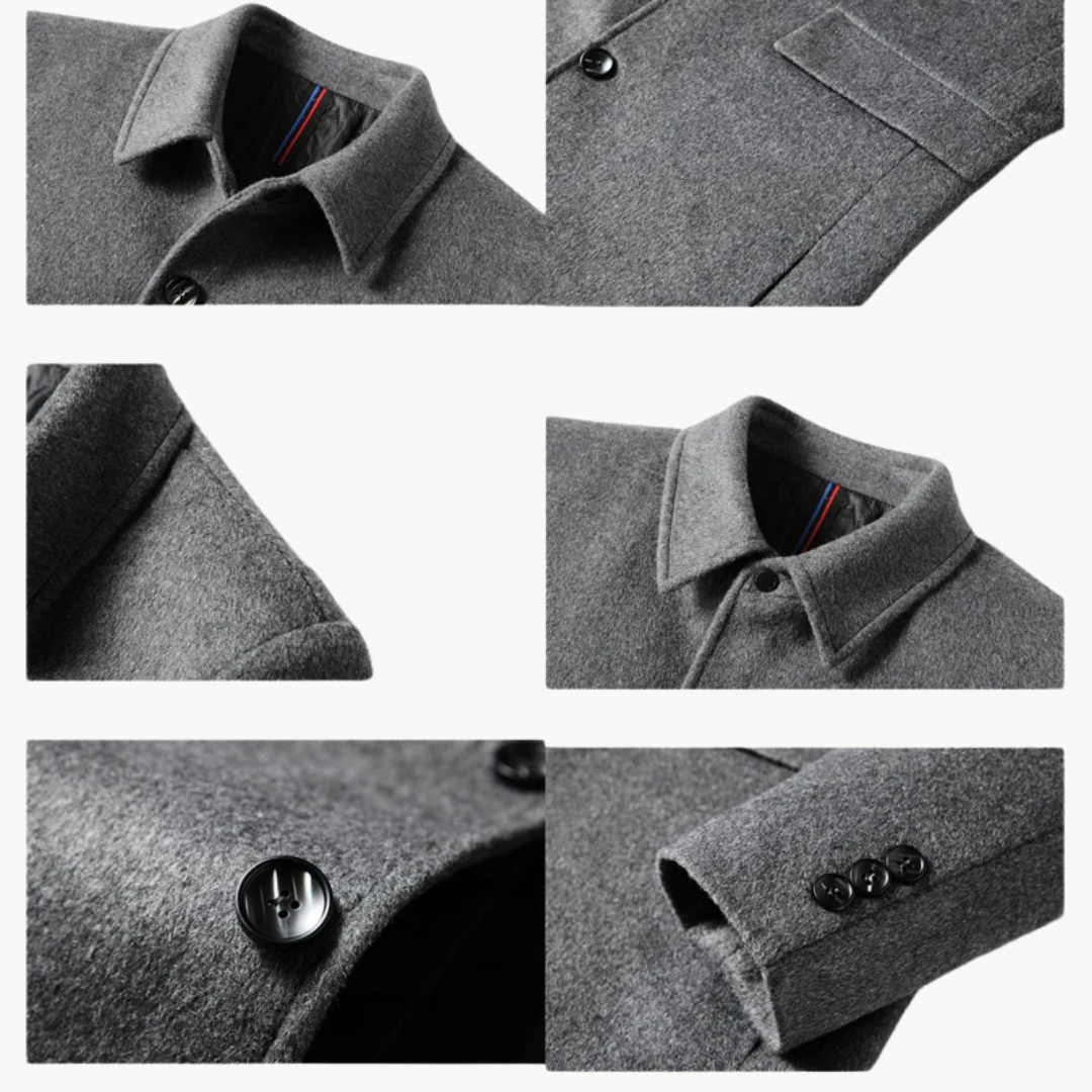 Marcus | Men's Wool Coat | Black Wool Coat | Wool Trench Coat 3