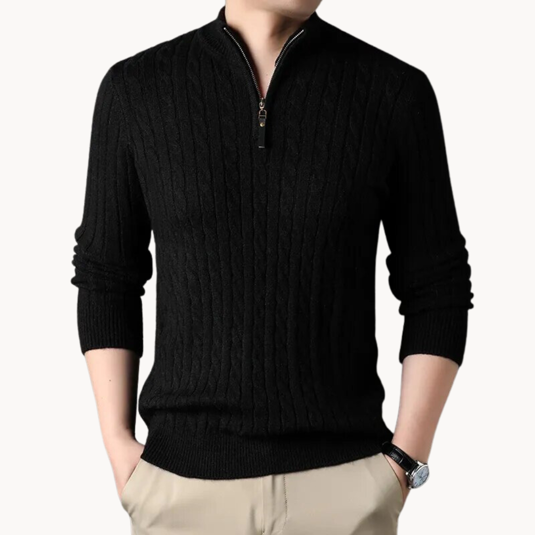 Max | Quarter Zip Pullover | Men's Wool Sweatshirt | Cozy Winter Wear 2