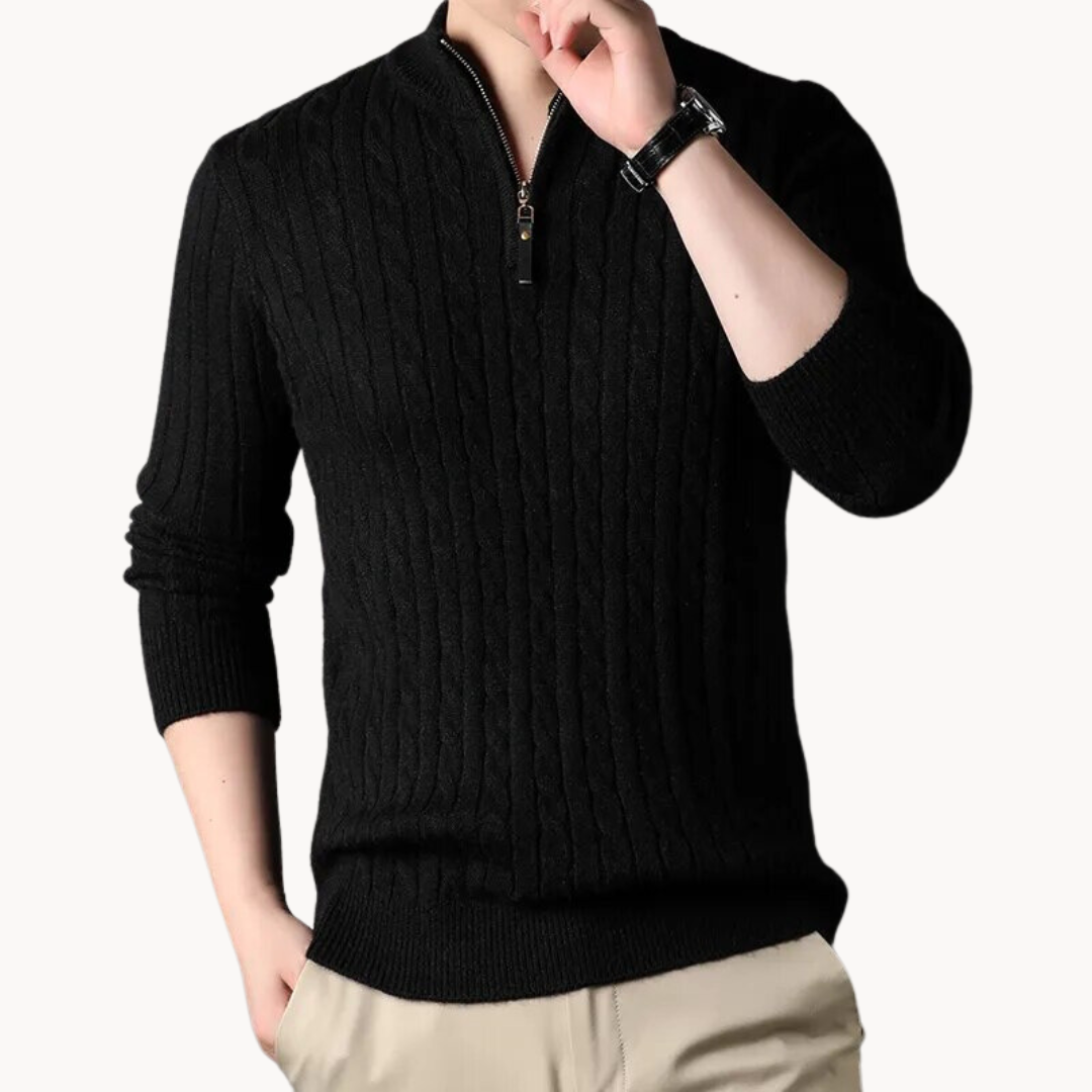 Max | Quarter Zip Pullover | Men's Wool Sweatshirt | Cozy Winter Wear 3