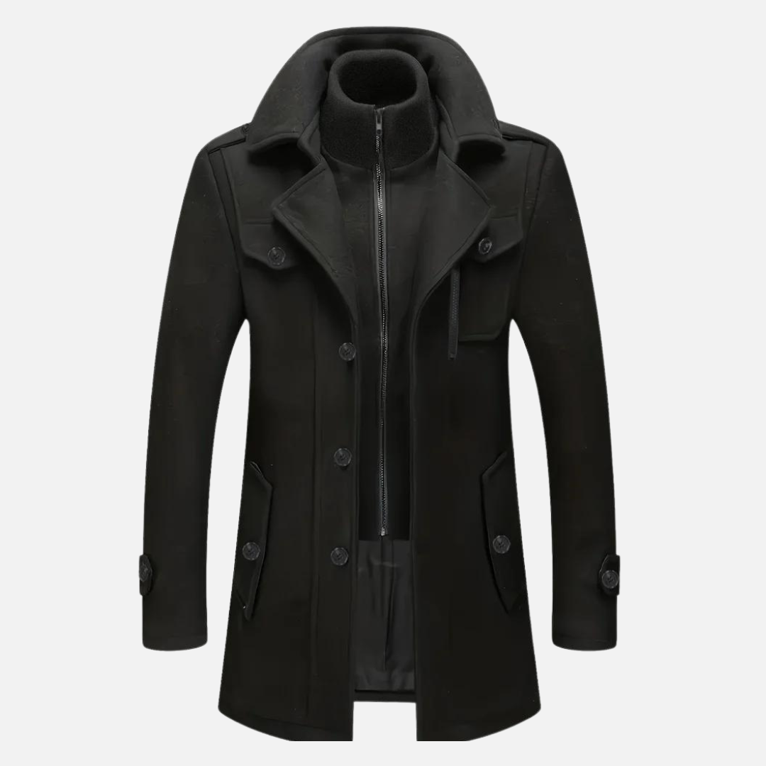 Elias | Men's Wool Coat | Long Wool Coat | Wool Trench Coat 1