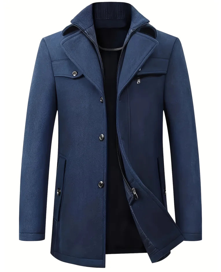 Elias | Men's Wool Coat | Long Wool Coat | Wool Trench Coat 6