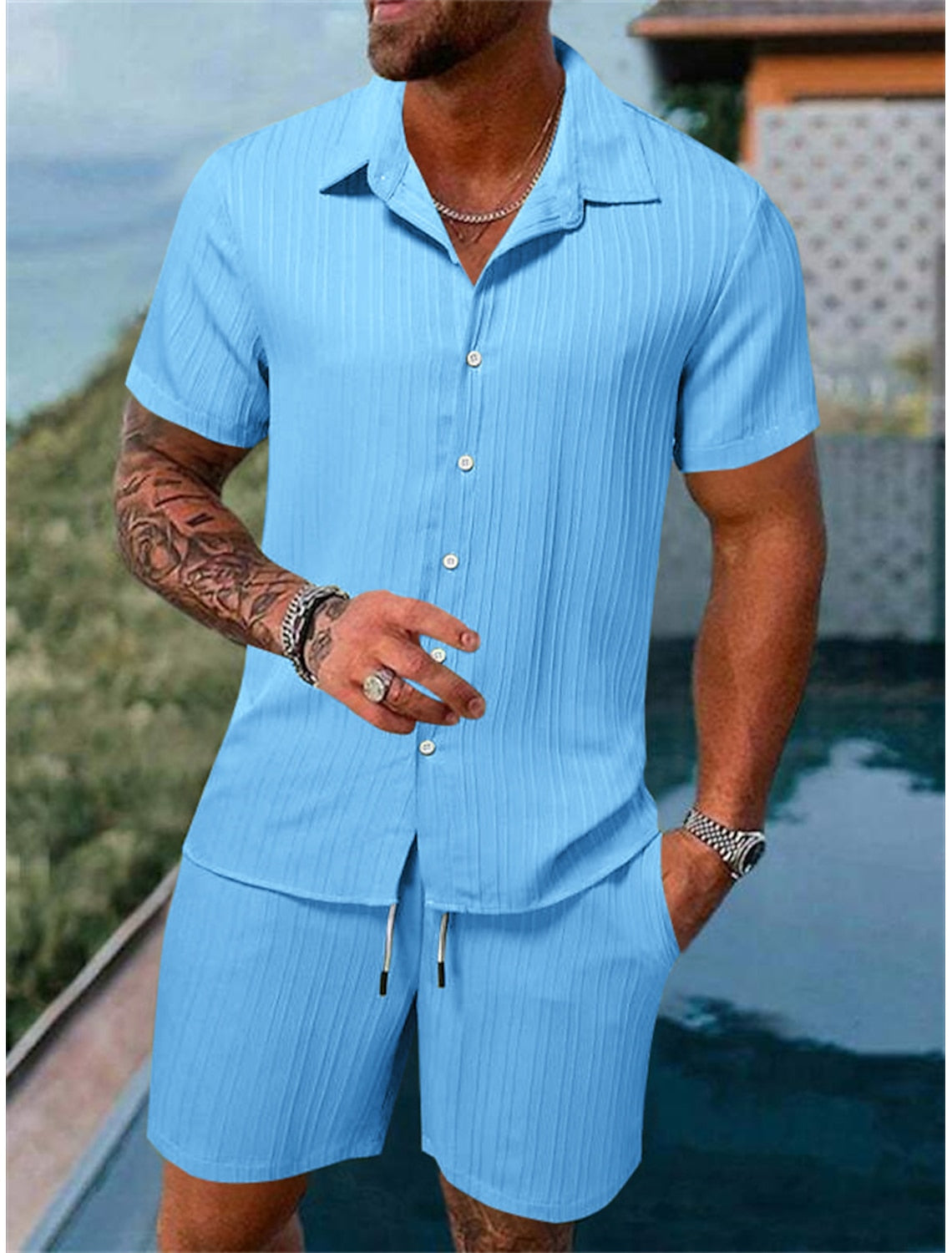 Ethan | Beach Shirt Set | Breathable Fabric | Loose Fit 8