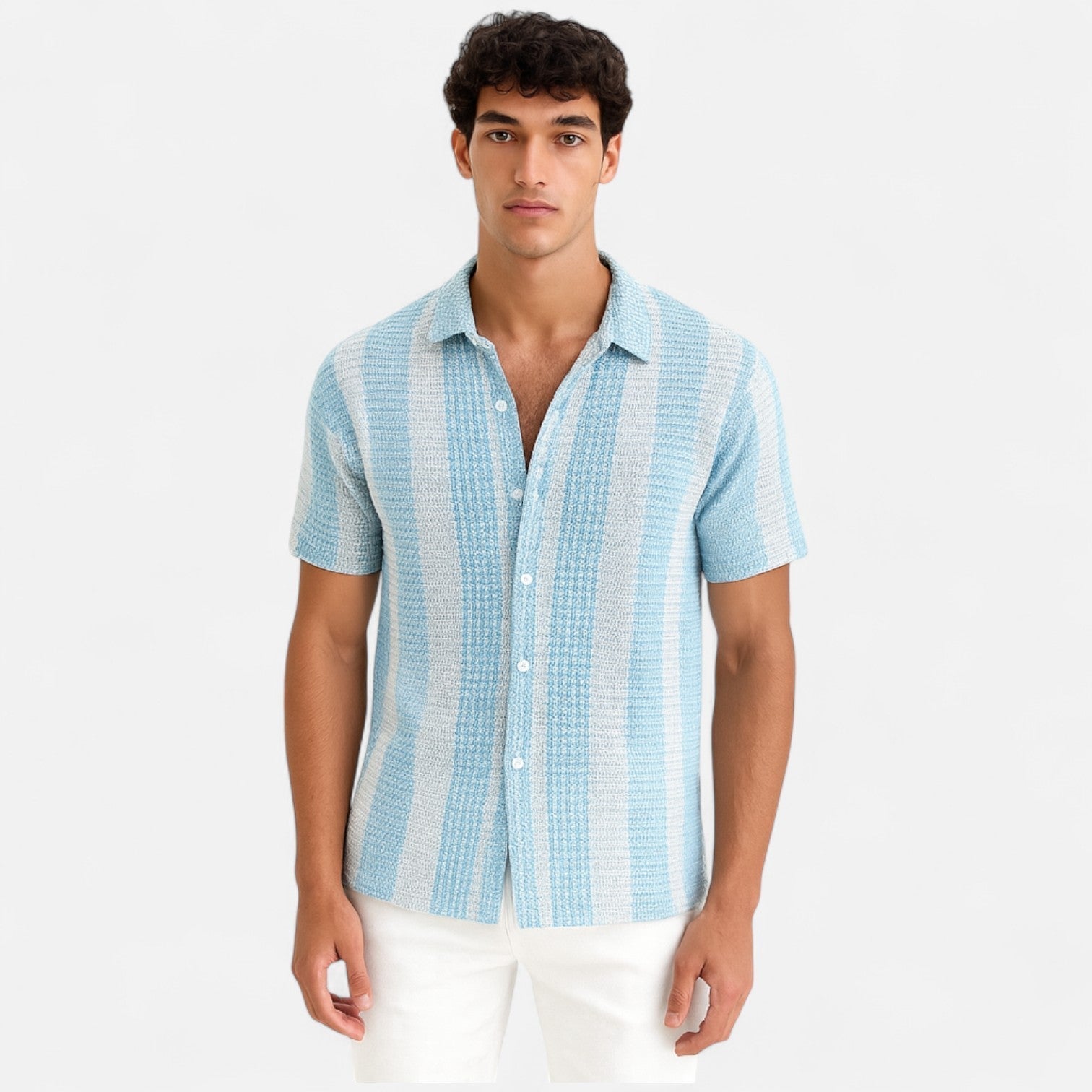 Ethan | Breathable Button-Up Shirt | Lightweight Blend Shirt | Striped Design Shirt 3