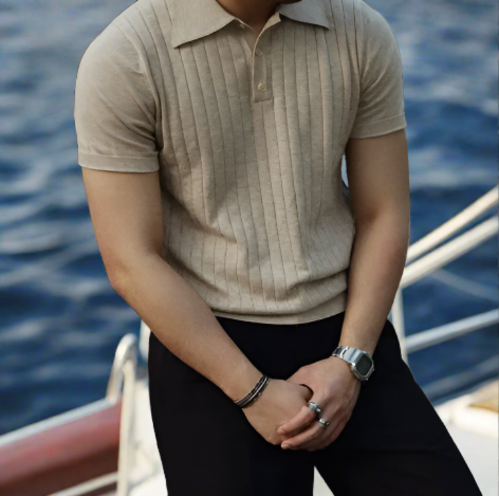 Ethan | Breathable Polo Shirt | Striped Design | Durable Fabric Blend 2
