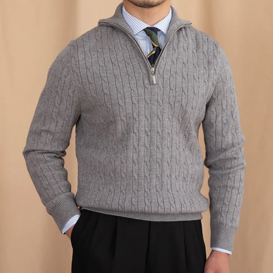 Ethan | Cable Knit Sweater | Half-Zip Design | Stylish Layering 0