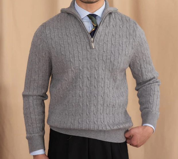 Ethan | Cable Knit Sweater | Half-Zip Design | Stylish Layering 1