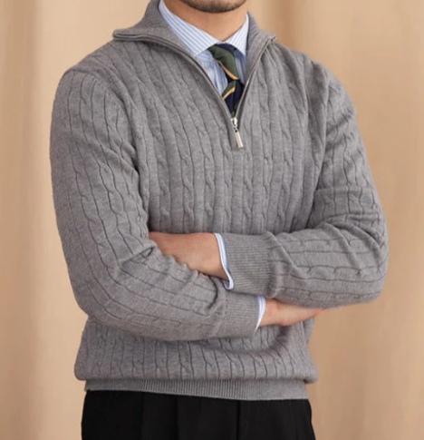 Ethan | Cable Knit Sweater | Half-Zip Design | Stylish Layering 2