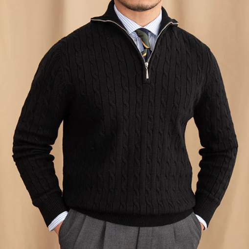 Ethan | Cable Knit Sweater | Half-Zip Design | Stylish Layering 3
