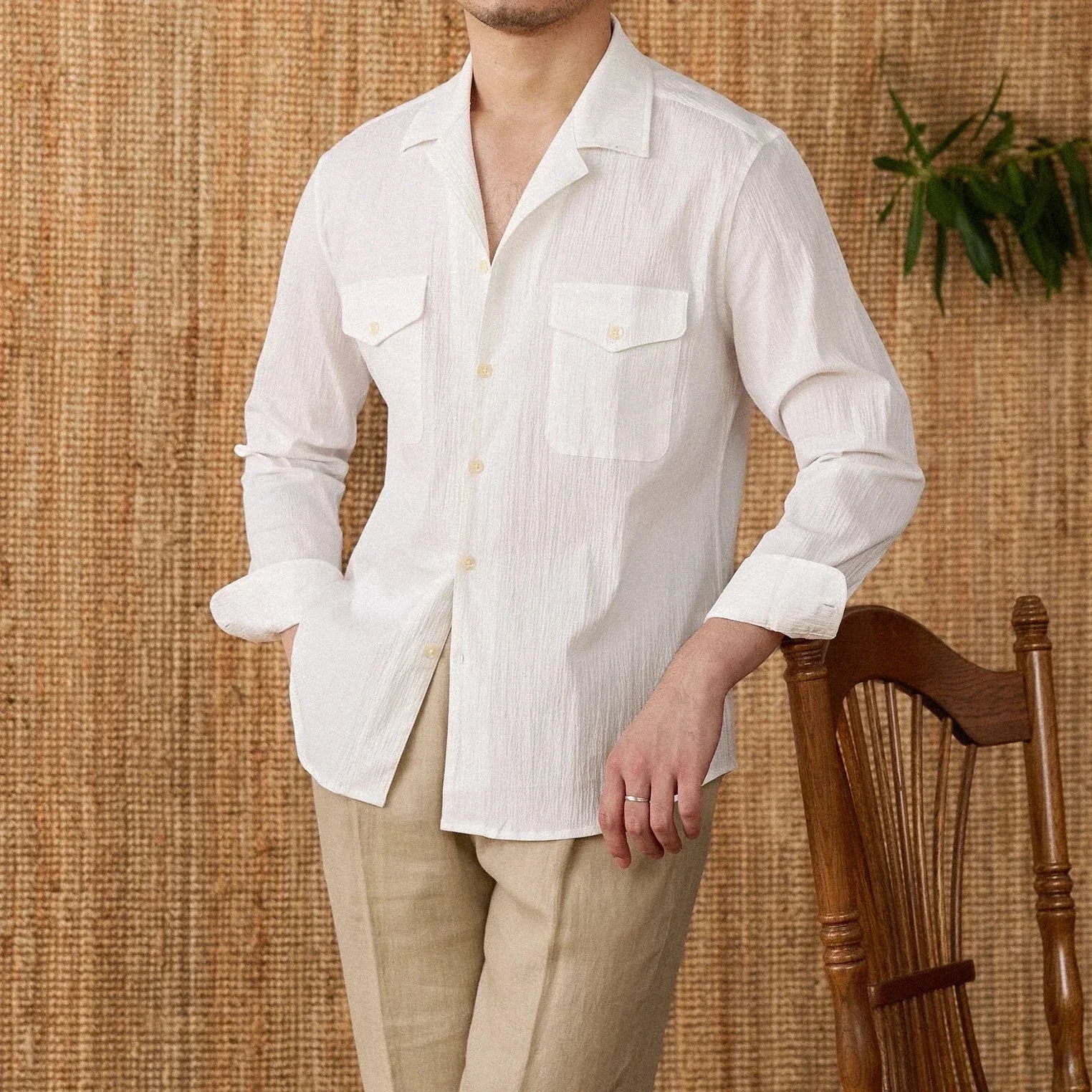 Ethan | Long Sleeve Shirt | Structured Front | Chest Pocket Storage 3