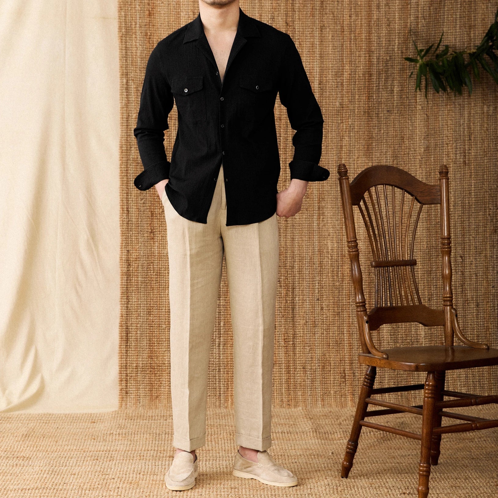 Ethan | Long Sleeve Shirt | Structured Front | Chest Pocket Storage 4