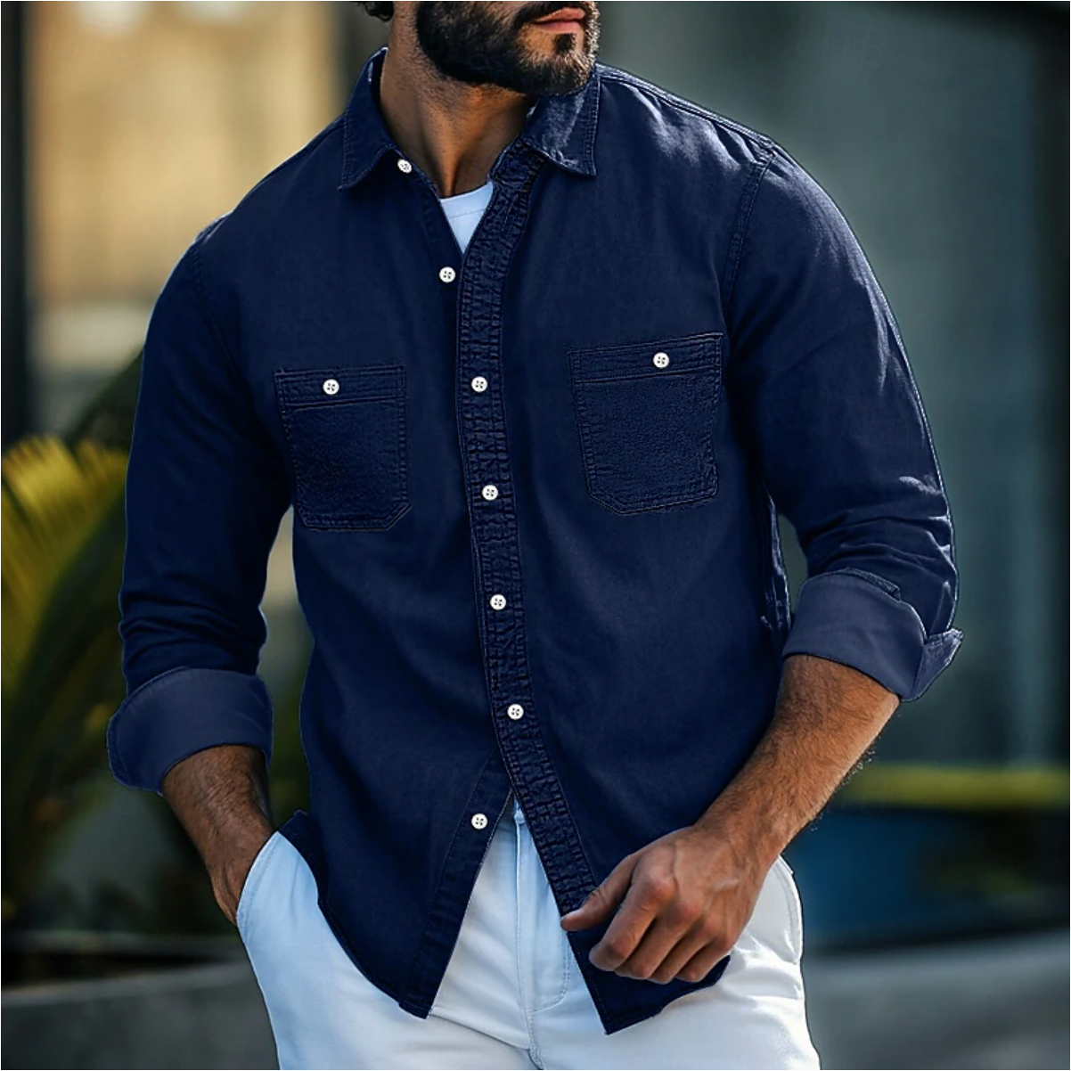 Ethan | Men's Shirt | Mens Shirts | Denim Blend Shirt 4