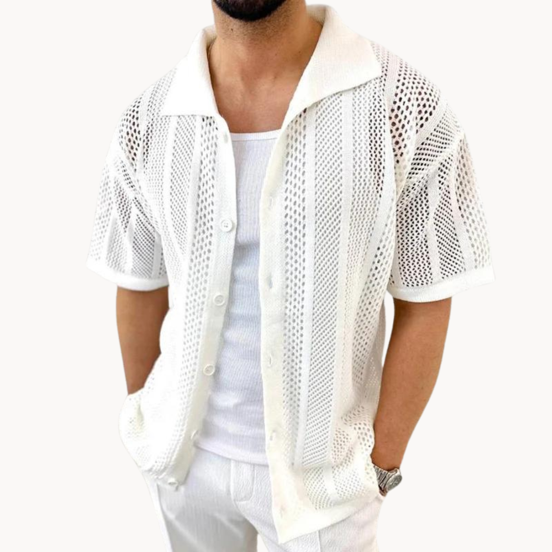 Ethan | Men's Shirts | Breathable Short Sleeve | Crochet Design 3