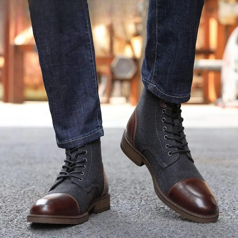 Ethan | Men's Shoes | Mens Boots | Comfortable Leather and Fabric Design 9