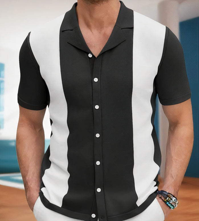 Ethan | Mens Knit Shirt | Short Sleeve Knit Top | Comfortable Knit Fabric 0