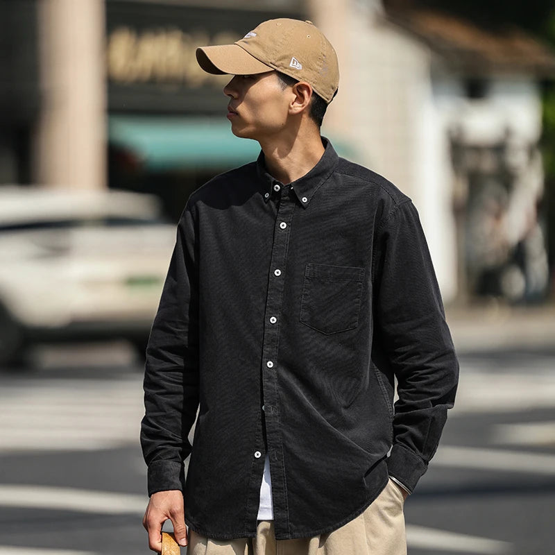 Ethan | Mens Shirts | Corduroy Shirt | Striped Pattern 5
