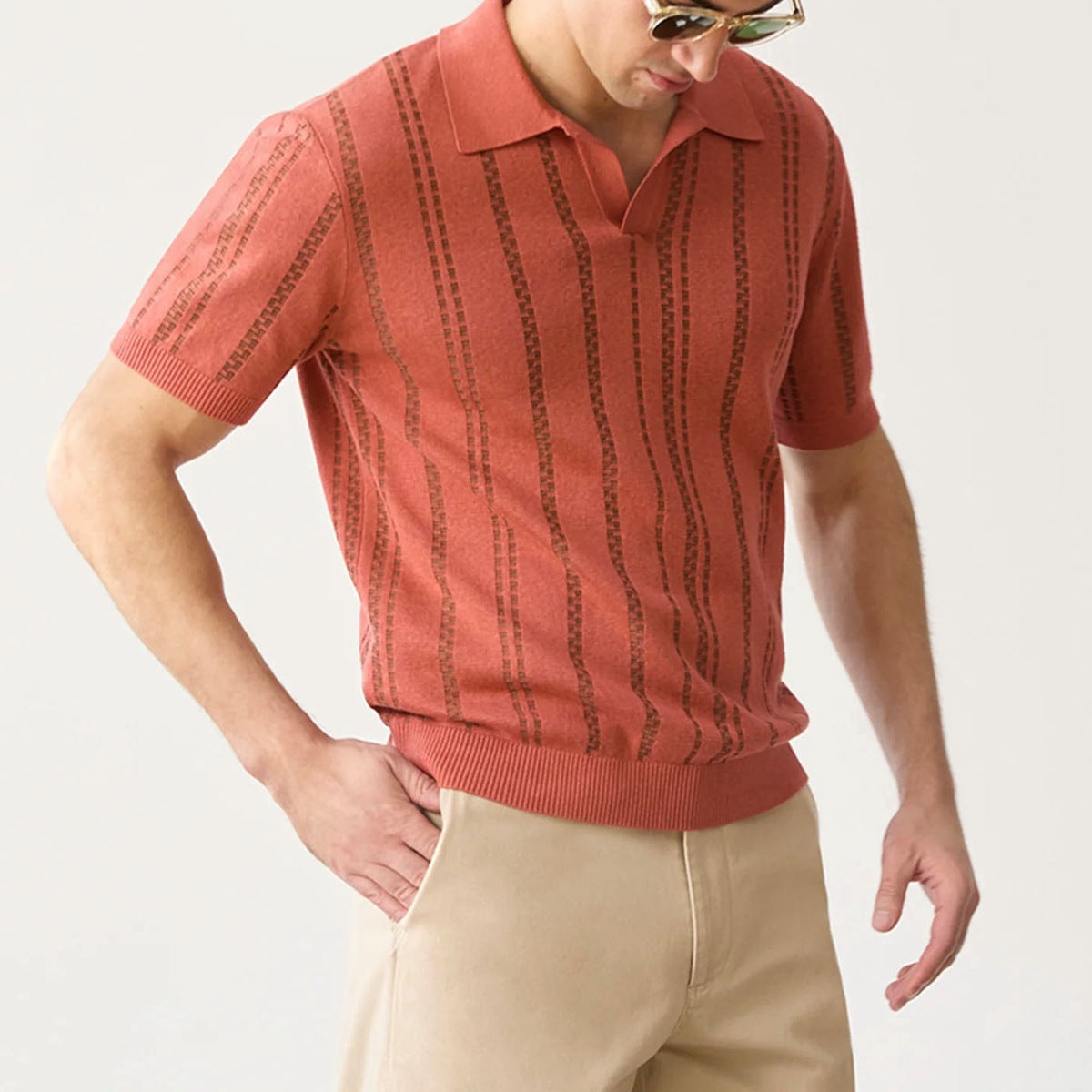 Ethan | Polo Shirt | V-Neck | Jacquard Knit Blend 0