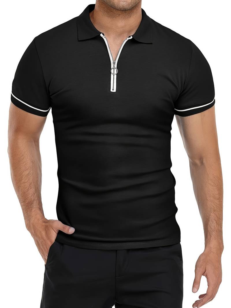 Ethan | Slim Fit Polo Shirt | Breathable Fabric | Zipper Neck Design 5